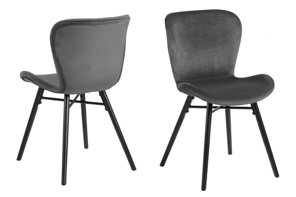Design Scandinavia Jedálenská stolička George (súprava 2 ks), tmavosivá