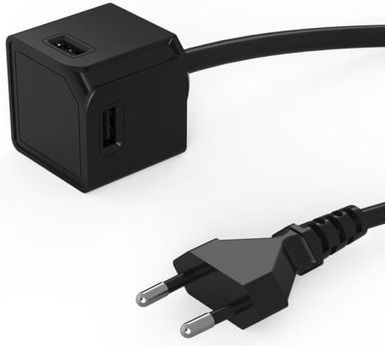 Allocacoc USBcube Extended 4× USB-A Black