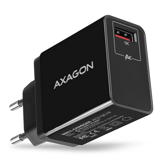 AXAGON QUICK nabíjačka do siete, 1x port QC3.0/AFC/FCP/SMART, 19W (ACU-QC19)