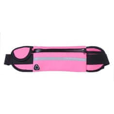 MG Ultimate Running Belt bežecký opasok s držiakom pre fľašu a slúchadlá, ružový