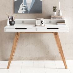 Bruxxi Pracovný stôl Helen, 110 cm, biela/dub