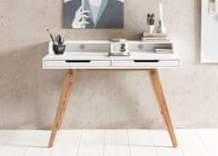 Bruxxi Pracovný stôl Helen, 110 cm, biela/dub