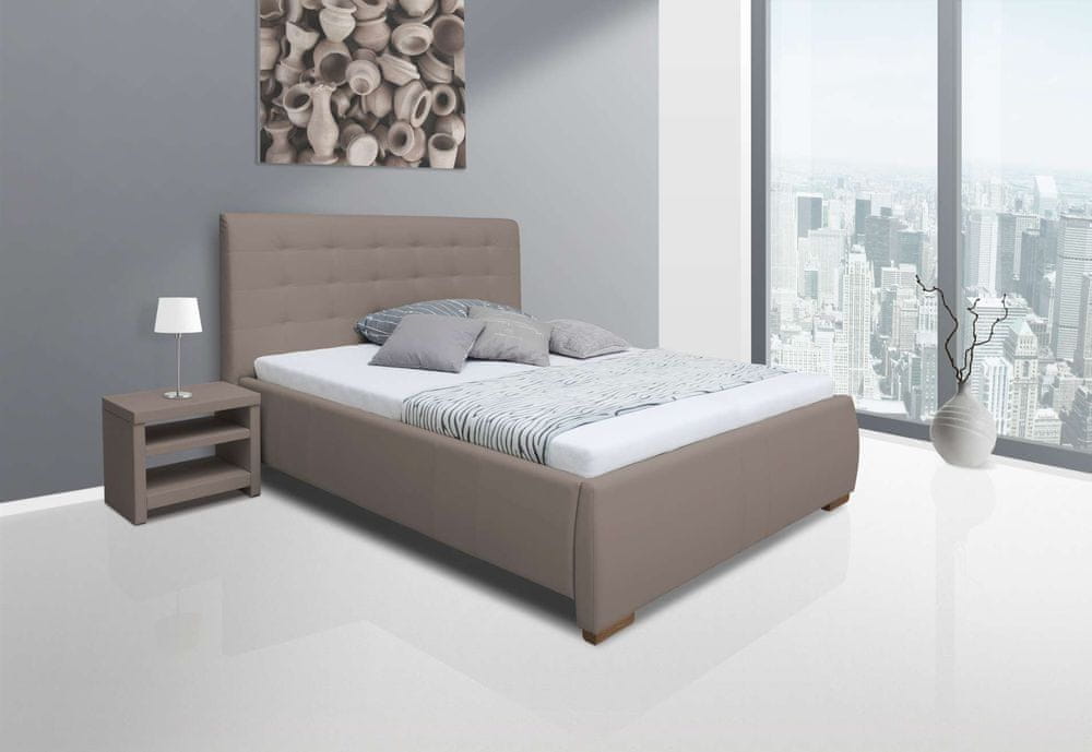 We-Tec Manželská posteľ ADELA 2, 180x200 cm s úložným priestorom, hnedá