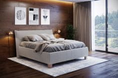 We-Tec Manželská posteľ ANITA 1 s olemovaním, béžová, 180x200 cm s úložným priestorom