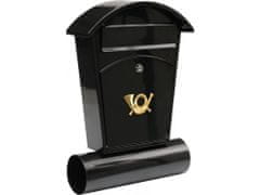 Vorel  Poštová schránka so strieškou oblou + zásobník na noviny 480x280x80mm čierna
