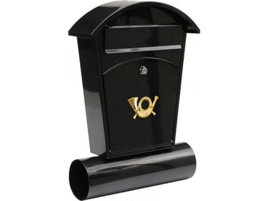 Vorel  Poštová schránka so strieškou oblou + zásobník na noviny 480x280x80mm čierna