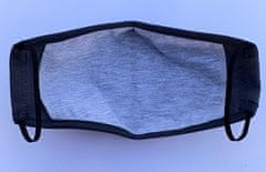 1x Rúško textilné, tmavo sivá, 2-vrstvové, kapsička na filter, veľkosť UNI ( Rúška )