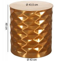 Bruxxi Odkladací stolík Fatos, 48 cm, zlatá