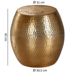 Bruxxi Odkladací stolík Fura, 42 cm, zlatá