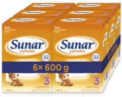 Sunar Complex 3, batoľacie mlieko, 6x600g