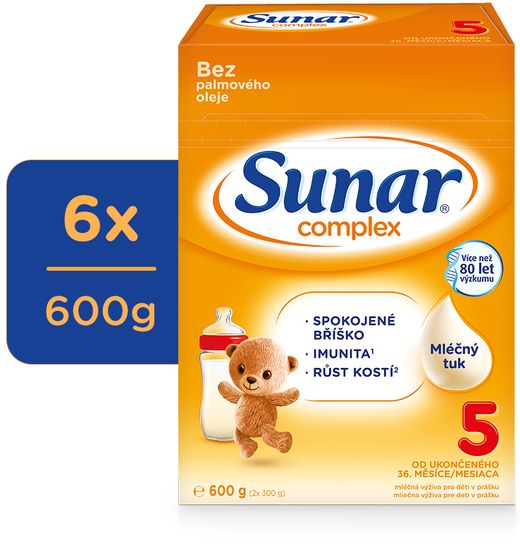 Sunar Complex 5 detské mlieko, 6 x 600 g