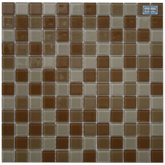 Maxwhite Mozaika H28 + H29 + H30 sklenená hnedá cappuccino latte 29,7x29,7cm sklo