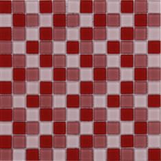 Maxwhite Mozaika ASHS038 sklenená červená ružová svetlá 29,7x29,7cm sklo