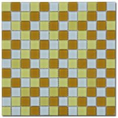 Maxwhite Mozaika ASHS221 sklenená žltá biela okrová 29,7x29,7cm sklo