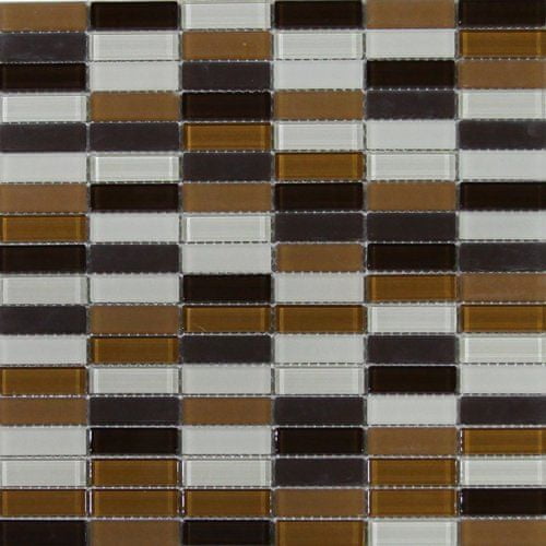 Maxwhite Mozaika ASHS4M-1 sklenená hnedá tmavo hnedá krémová 29,7x29,7cm sklo