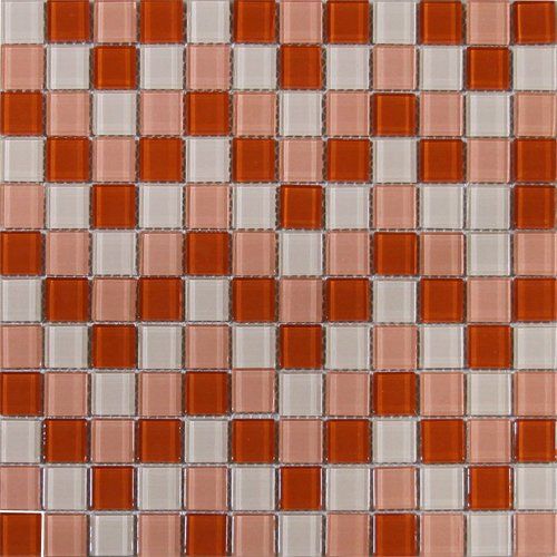 Maxwhite Mozaika H11 + H13 + H15 sklenená červená svetlá ružová krémová 29,7x29,7cm sklo