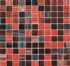 Maxwhite Mozaika JSM-CH001 sklenená červená hnedá čierna 29,7x29,7cm sklo
