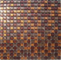 Maxwhite Mozaika JSM-ZL010 sklenená perleť oranžová hnedá 29,7x29,7cm sklo