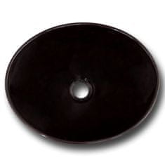 Maxwhite Umývadlo na dosku CORNO čierne, oválné - 40,5x33x14,5cm