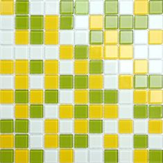 Maxwhite Mozaika CH4005PM sklenená žltá zelená biela 30x30cm sklo