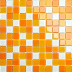 Maxwhite Mozaika CH4008PM sklenená biela oranžová 30x30cm sklo