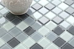 Maxwhite Mozaika CH4018PM sklenená šedá biela 30x30cm sklo