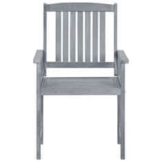 Vidaxl Záhradné stoličky s podložkami 6 ks akáciový masív sivé