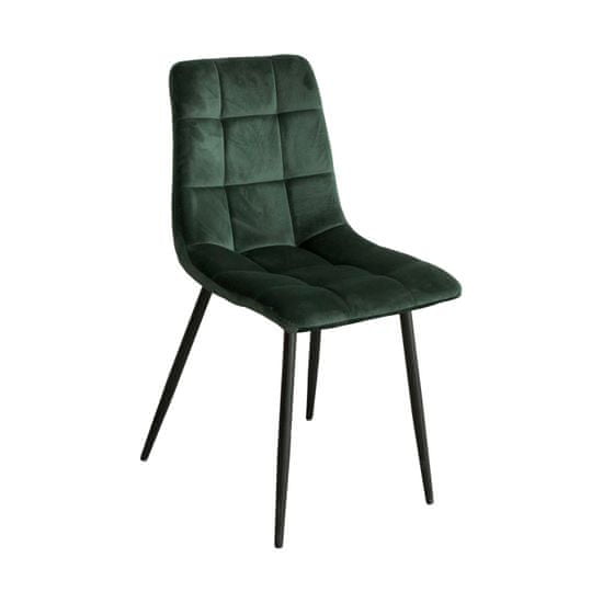 IDEA nábytok Jedálenská stolička BERGEN zelený zamat