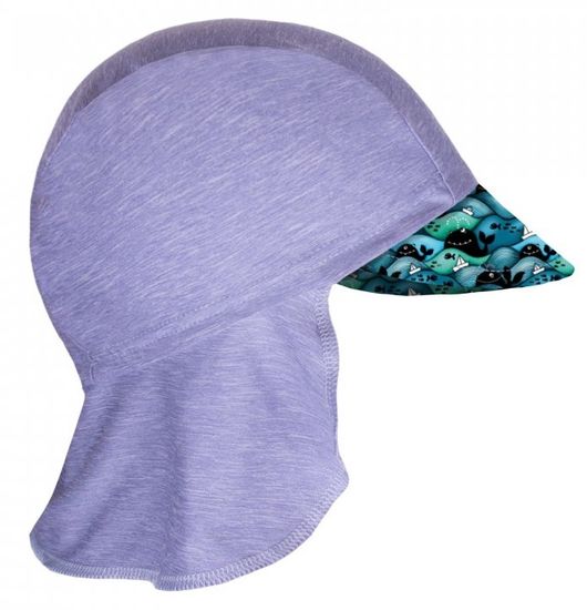 Unuo Chlapčenská funkčná čiapka s plachtičkou UV 50+ Veľryby