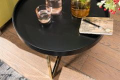 Bruxxi Odkladací stolík Hira, 58,5 cm, čierna/zlatá