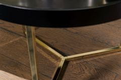 Bruxxi Odkladací stolík Hira, 58,5 cm, čierna/zlatá