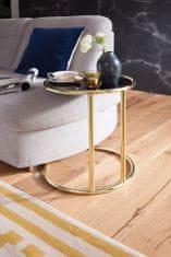 Bruxxi Odkladací stolík Fadi, 53 cm, zlatá/čierna