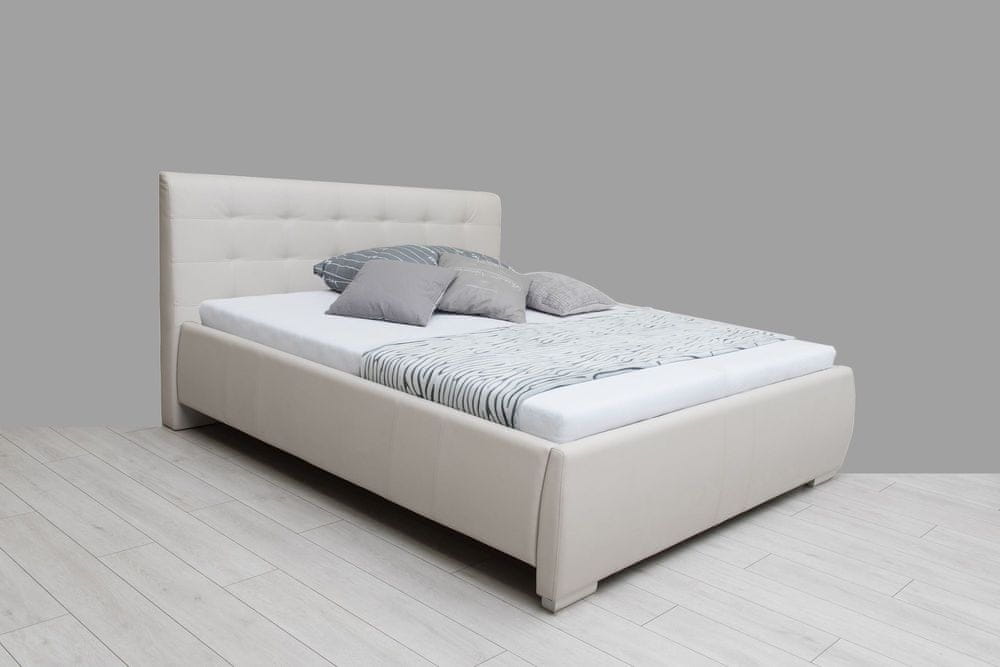 We-Tec Manželská posteľ ADELA 1, 180x200 cm s úložným priestorom, krémová