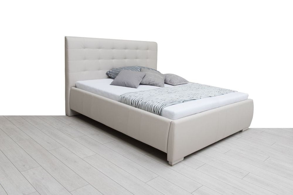 We-Tec Manželská posteľ ADELA 2, 180x200 cm s úložným priestorom, krémová
