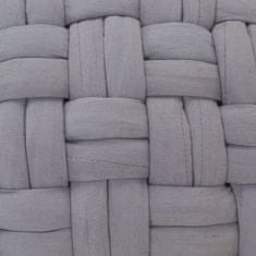 Vidaxl Taburetka spletaný dizajn sivá 50x35 cm bavlna