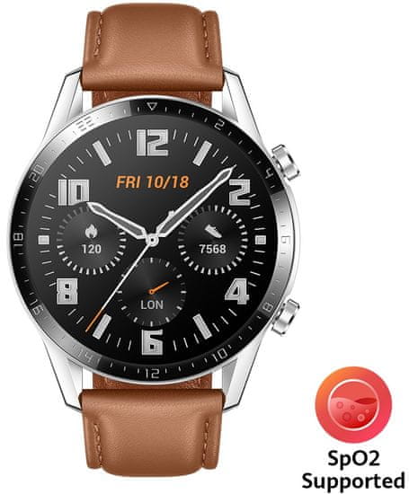 Huawei Watch GT 2, hnedá koža