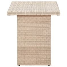 Vidaxl Záhradný stôl, béžový 110x60x67 cm, polyratan
