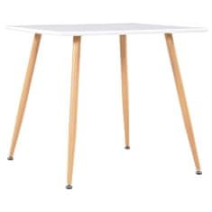 Vidaxl Jedálenský stôl, bielo dubový 80,5x80,5x73 cm, MDF