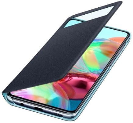 SAMSUNG Flipové puzdro S View Wallet Cover pre Samsung Galaxy A71 EF-EA715PBEGEU, čierna
