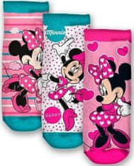 EUROSWAN Dětské ponožky Minnie Mouse kotníkové modré sada 3 páry Velikost: 19/22