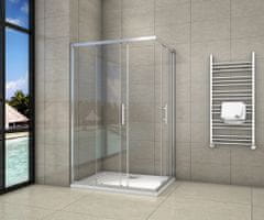 H K Sprchovací kút obdĺžnikový, SIMPLE 110x70 cm L/P variant, rohový vstup vrátane sprchovej vaničky z liateho mramoru