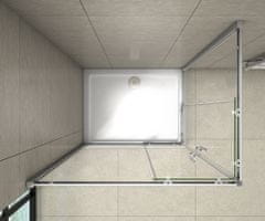 H K Sprchovací kút obdĺžnikový, SIMPLE 100x70 cm L/P variant, rohový vstup vrátane sprchovej vaničky z liateho mramoru