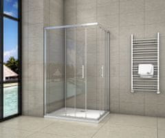 H K Sprchovací kút obdĺžnikový, SIMPLE 100x70 cm L/P variant, rohový vstup vrátane sprchovej vaničky z liateho mramoru