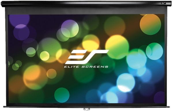 Elite-Screens roleta, 125x221 cm, 100'', 16: 9 (M100UWH) 100 palcové biele čierne okraje kontrast široký pozorovací uhol