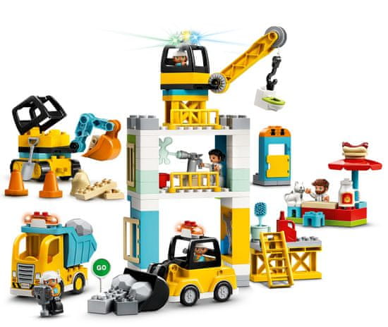 LEGO DUPLO® Town 10933 Stavba s vežovým žeriavom - rozbalené