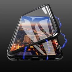 MG Magnetic Full Body Glass magnetické púzdro na Huawei Mate 30 Lite, čierne/priesvitné