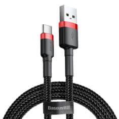 BASEUS Cafule kábel USB / USB Type-C QC 3.0 1m, čierny/červený
