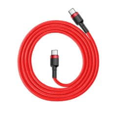 BASEUS Cafule kábel USB-C / USB-C 60W QC 3.0 1m, červený