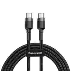 BASEUS Cafule kábel USB-C / USB-C PD2.0 QC3.0 3A 2m, čierny/sivý