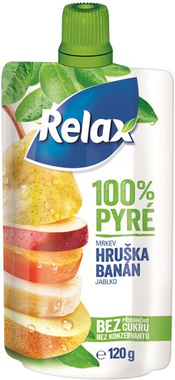 Relax 100 % pyré Mrkva-HRUŠKA-BANÁN-jablko 12x 120 g